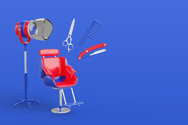 Free PSD 3d rendering of hairdresser background