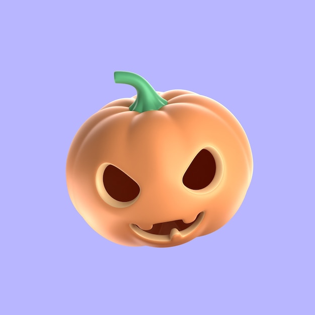 3d rendering of halloween jack o lantern icon