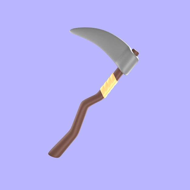 Free PSD 3d rendering of halloween scythe icon