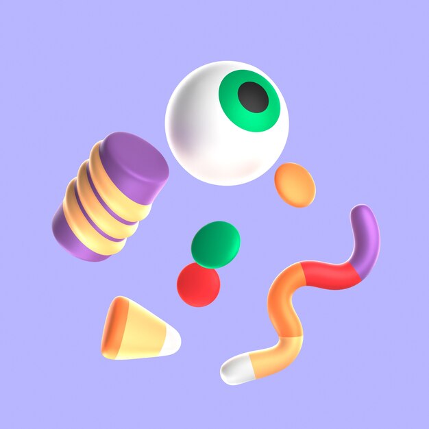 3d rendering of halloween sweets icon