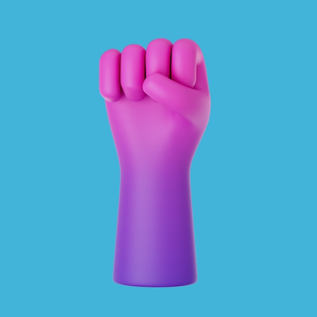 Free PSD 3d rendering of hand gesture