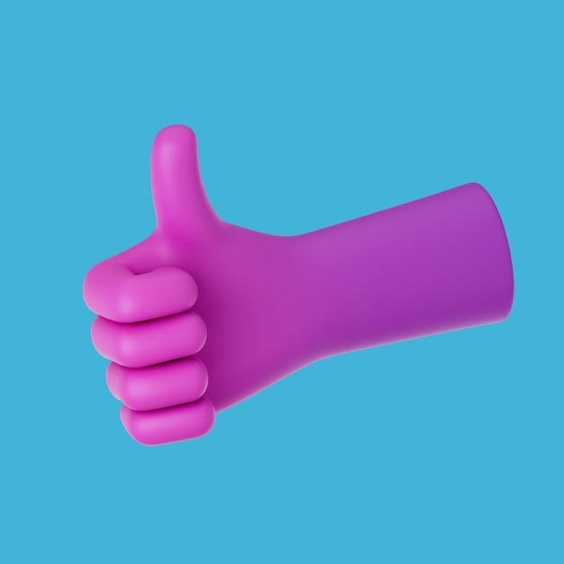 Free PSD 3d rendering of hand gesture