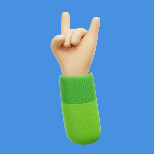 Free PSD 3d rendering of hand gesture