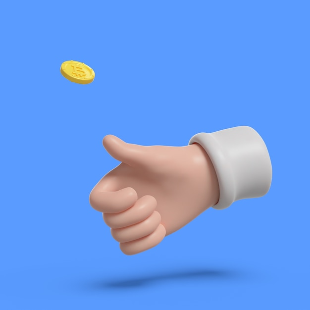 Free PSD 3d rendering of hands with money