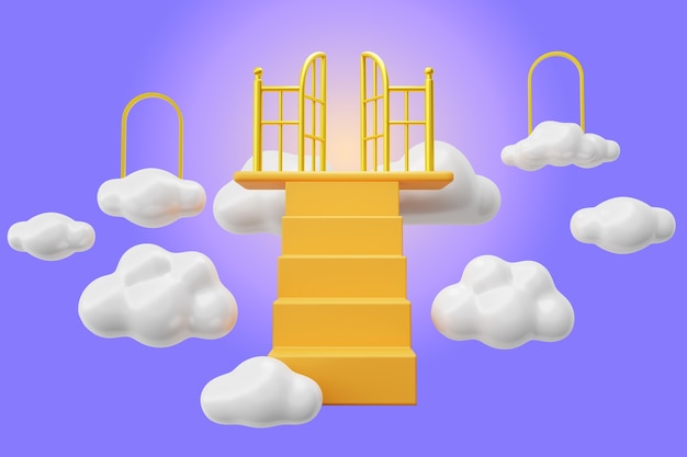 Free PSD 3d rendering of heaven illustration