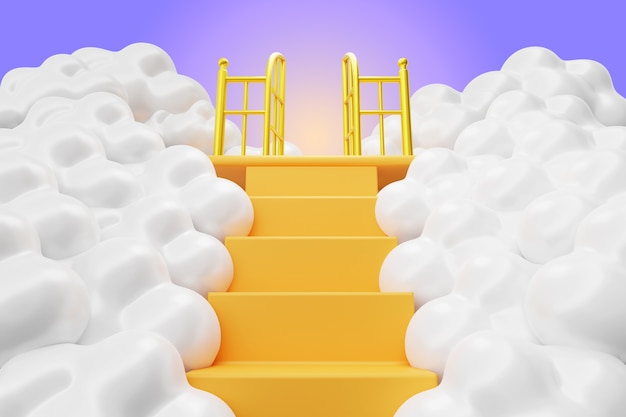 Free PSD 3d rendering of heaven illustration