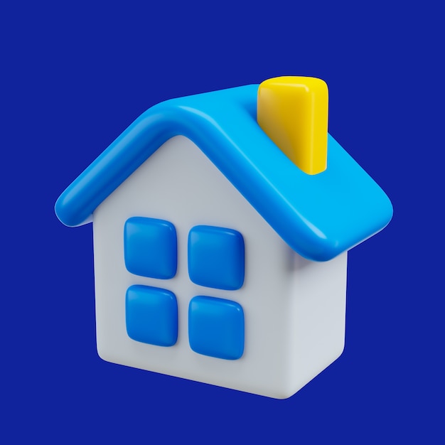 Free PSD 3d rendering of home ui icon