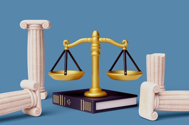 3d rendering of justice still life background