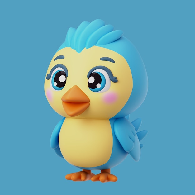 Free PSD 3d rendering of kawaii animal icon