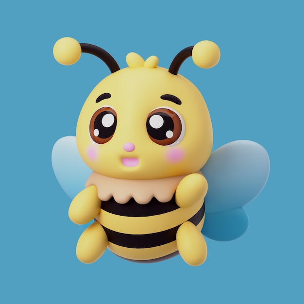 Free PSD 3d rendering of kawaii animal icon