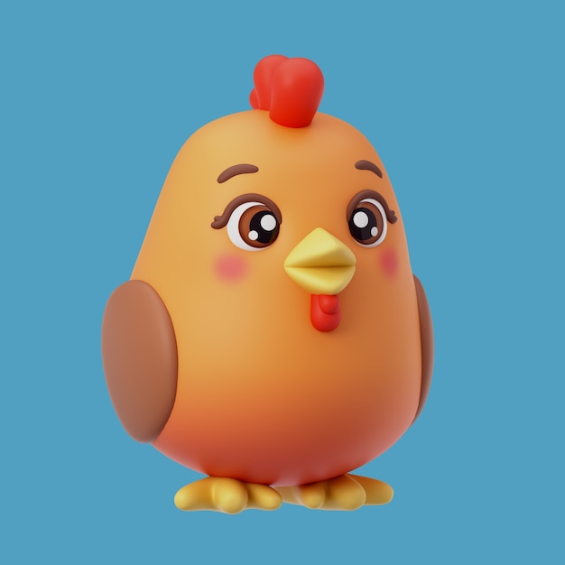 Free PSD 3d rendering of kawaii animal icon