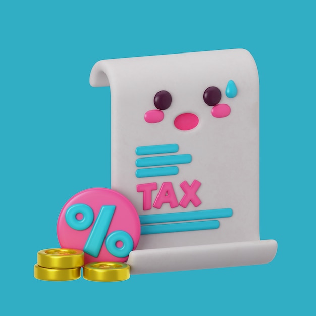 Free PSD 3d rendering of kawaii savings icon