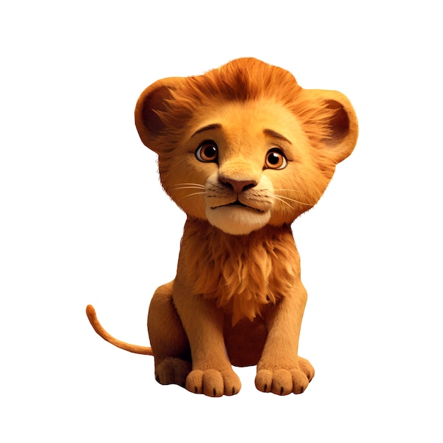 Free PSD 3d rendering of lion isolated