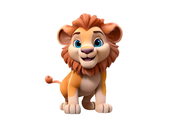 3d rendering of lion isolated