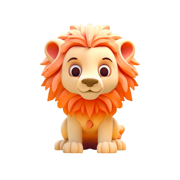 Free PSD 3d rendering of lion isolated