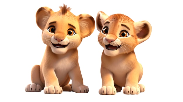 Free PSD 3d rendering of lion isolated