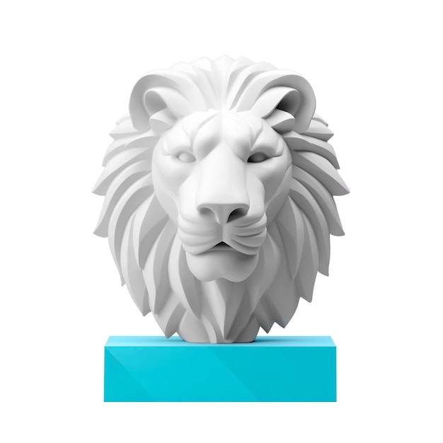 Free PSD 3d rendering of lion isolated