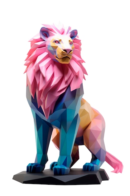 Free PSD 3d rendering of lion isolated