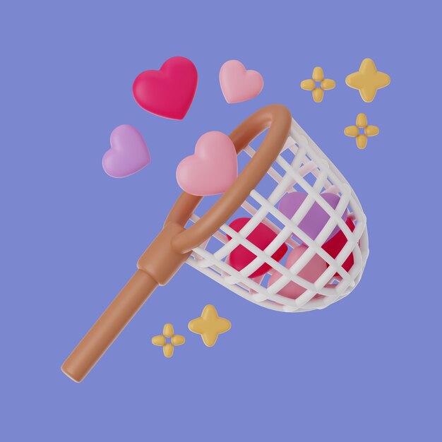 3d rendering of love and pets icon