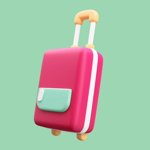 3d rendering of luggage travel icon