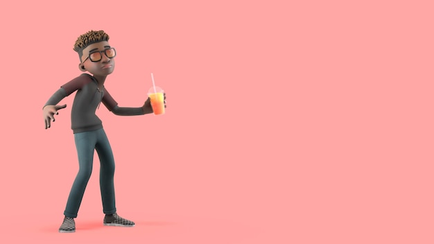 3d rendering of mike with juice