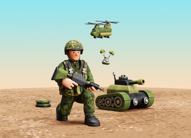 3d rendering of military illustration