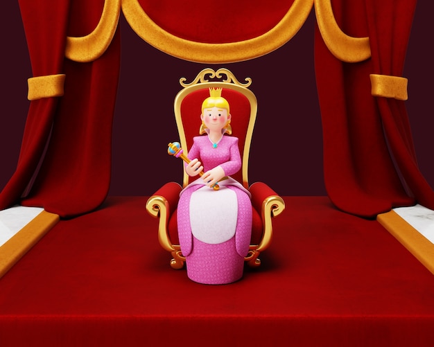 Free PSD 3d rendering of monarchy character