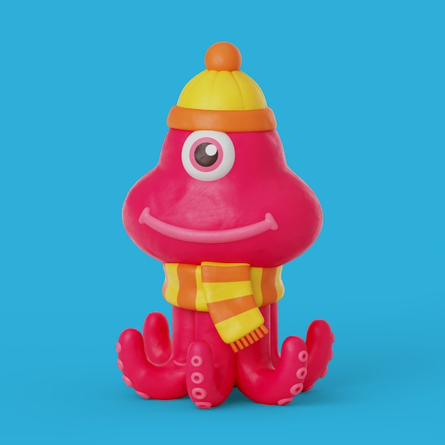 Free PSD 3d rendering of monsters icon