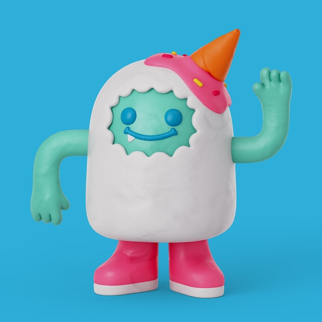 Free PSD 3d rendering of monsters icon