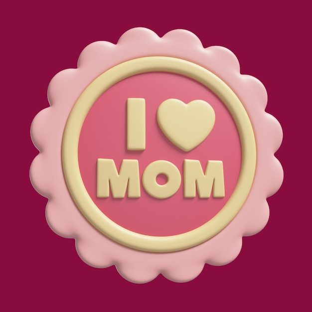 Free PSD 3d rendering of mothers day icon