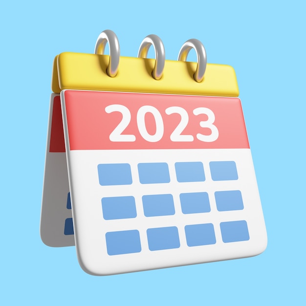 Free PSD 3d rendering of new year icon