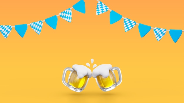 Free PSD 3d rendering of oktoberfest background