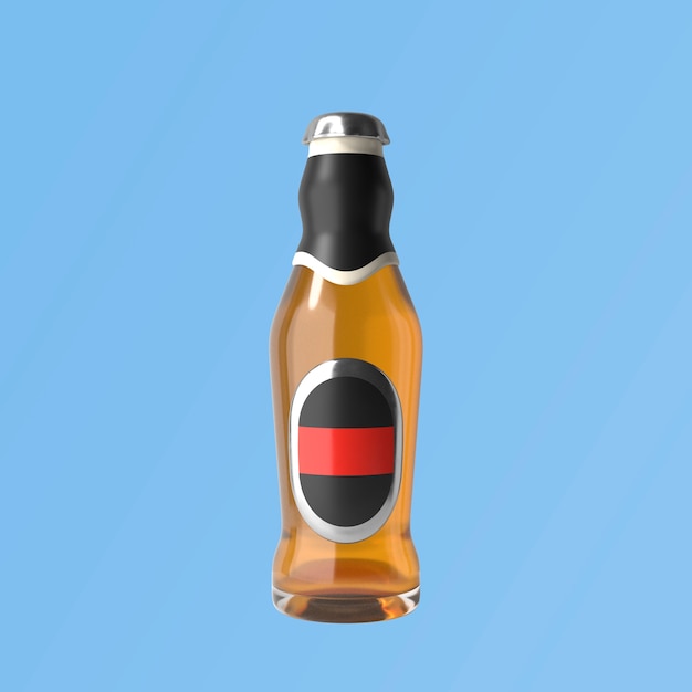 Free PSD 3d rendering of oktoberfest beer bottle icon