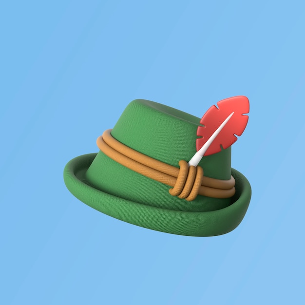 Free PSD 3d rendering of oktoberfest hat icon