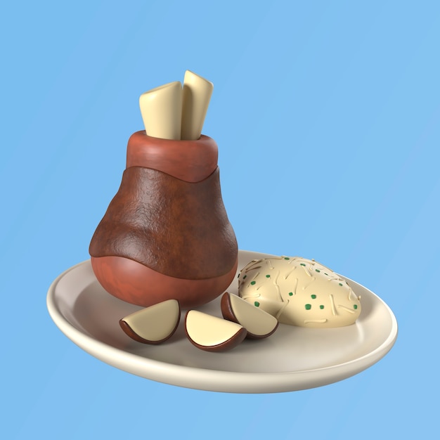 Free PSD 3d rendering of oktoberfest meal icon