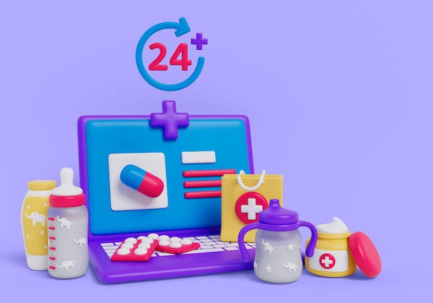 3d rendering of pharmacy background