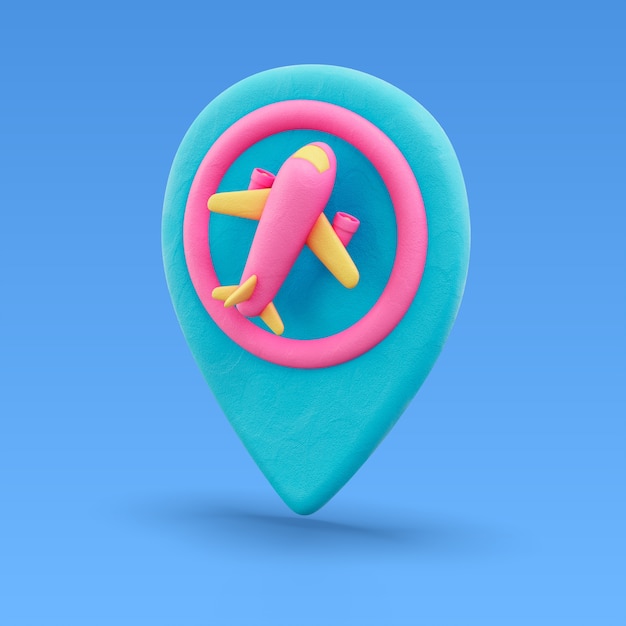 Free PSD 3d rendering of pin location icon