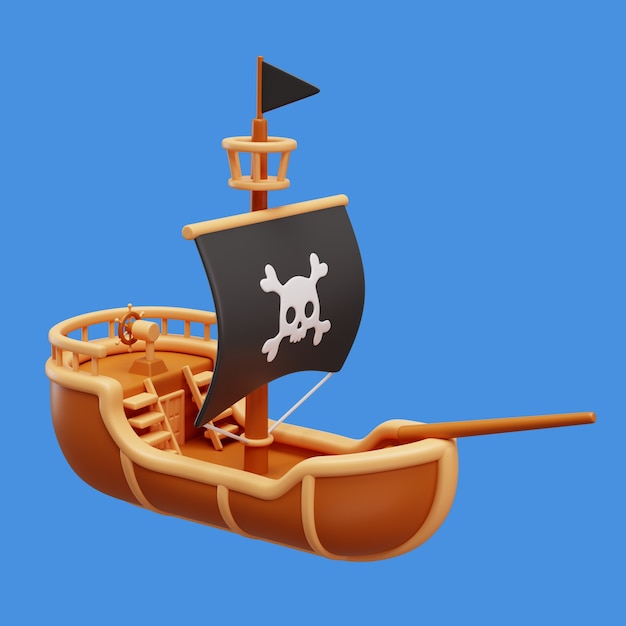 Free PSD 3d rendering of  pirates icon