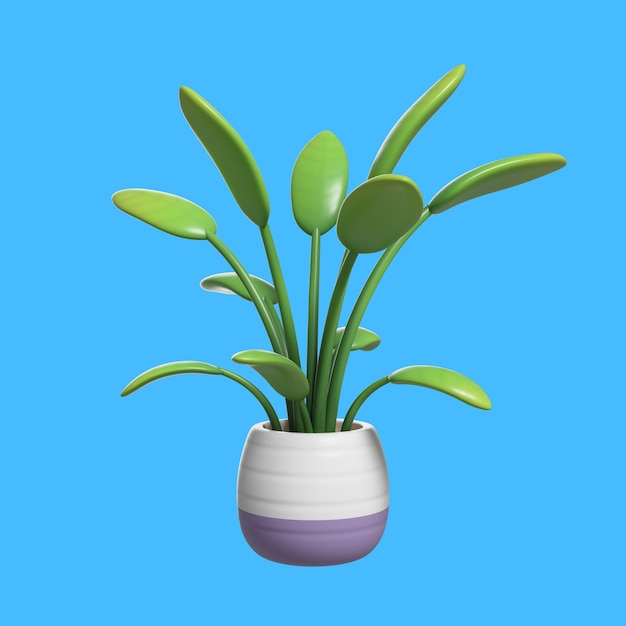 Free PSD 3d rendering of plant icon