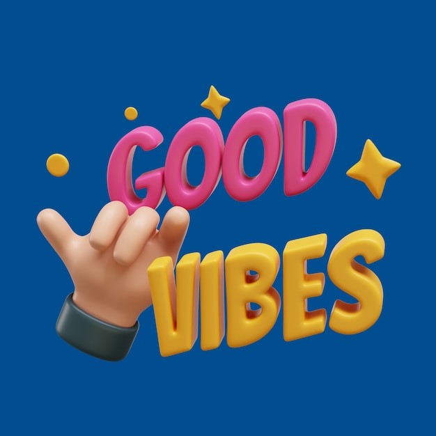 Free PSD 3d rendering of positive vibe icon