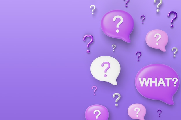 Free PSD 3d rendering of questions background