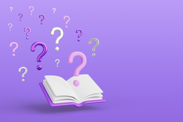 Free PSD 3d rendering of questions background