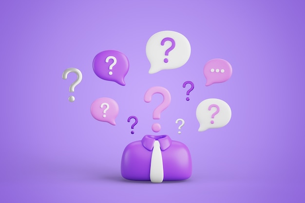 Free PSD 3d rendering of questions background