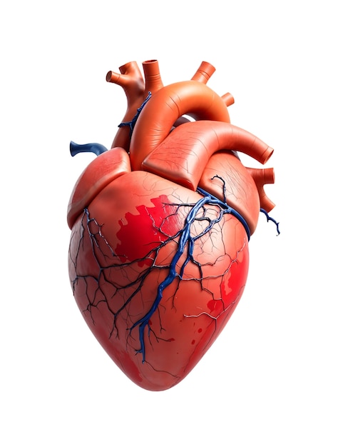 Free PSD 3d rendering of realistic heart