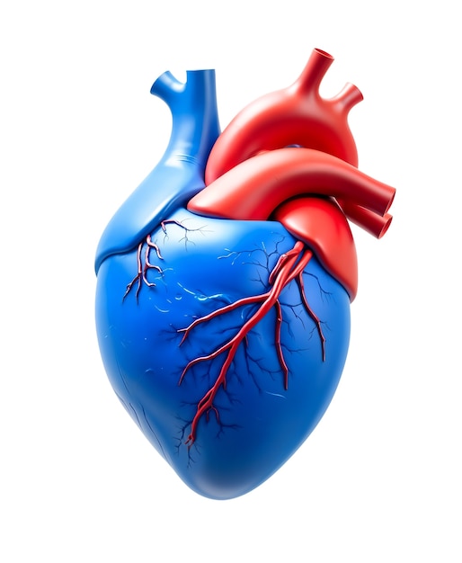 Free PSD 3d rendering of realistic heart