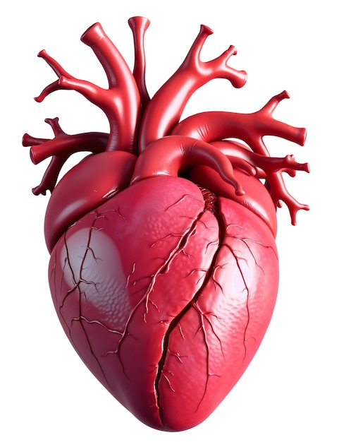 Free PSD 3d rendering of realistic heart