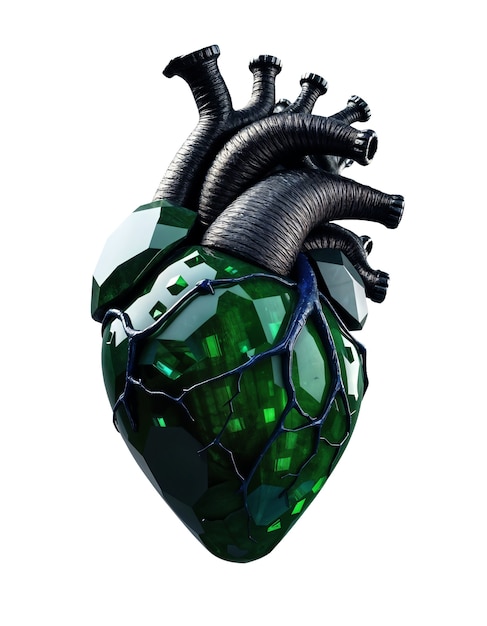 Free PSD 3d rendering of realistic heart