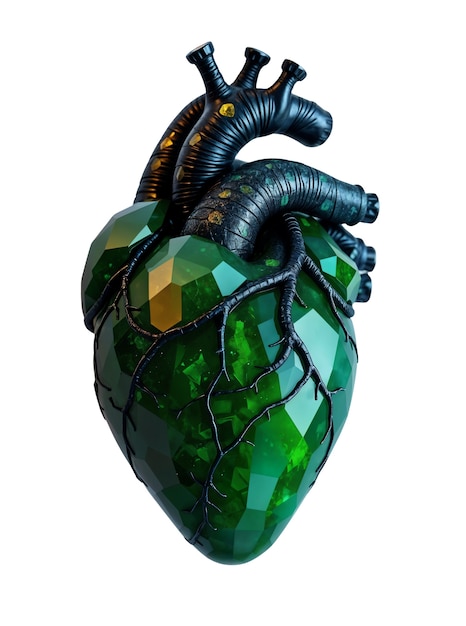 Free PSD 3d rendering of realistic heart