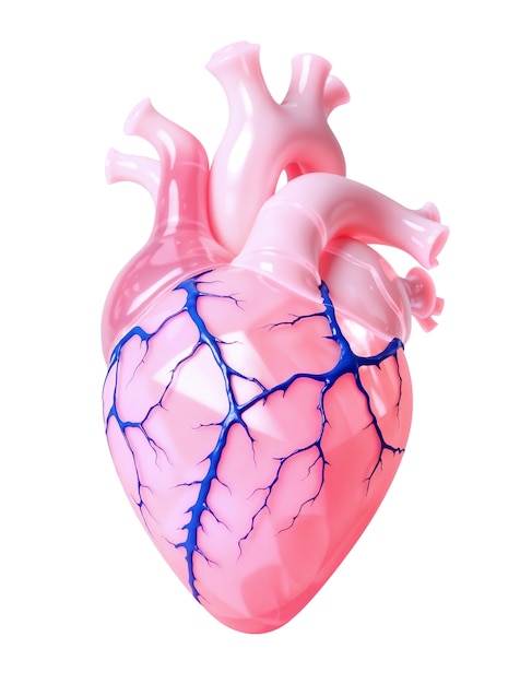 Free PSD 3d rendering of realistic heart