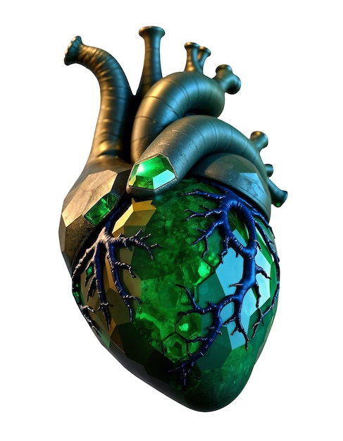 Free PSD 3d rendering of realistic heart